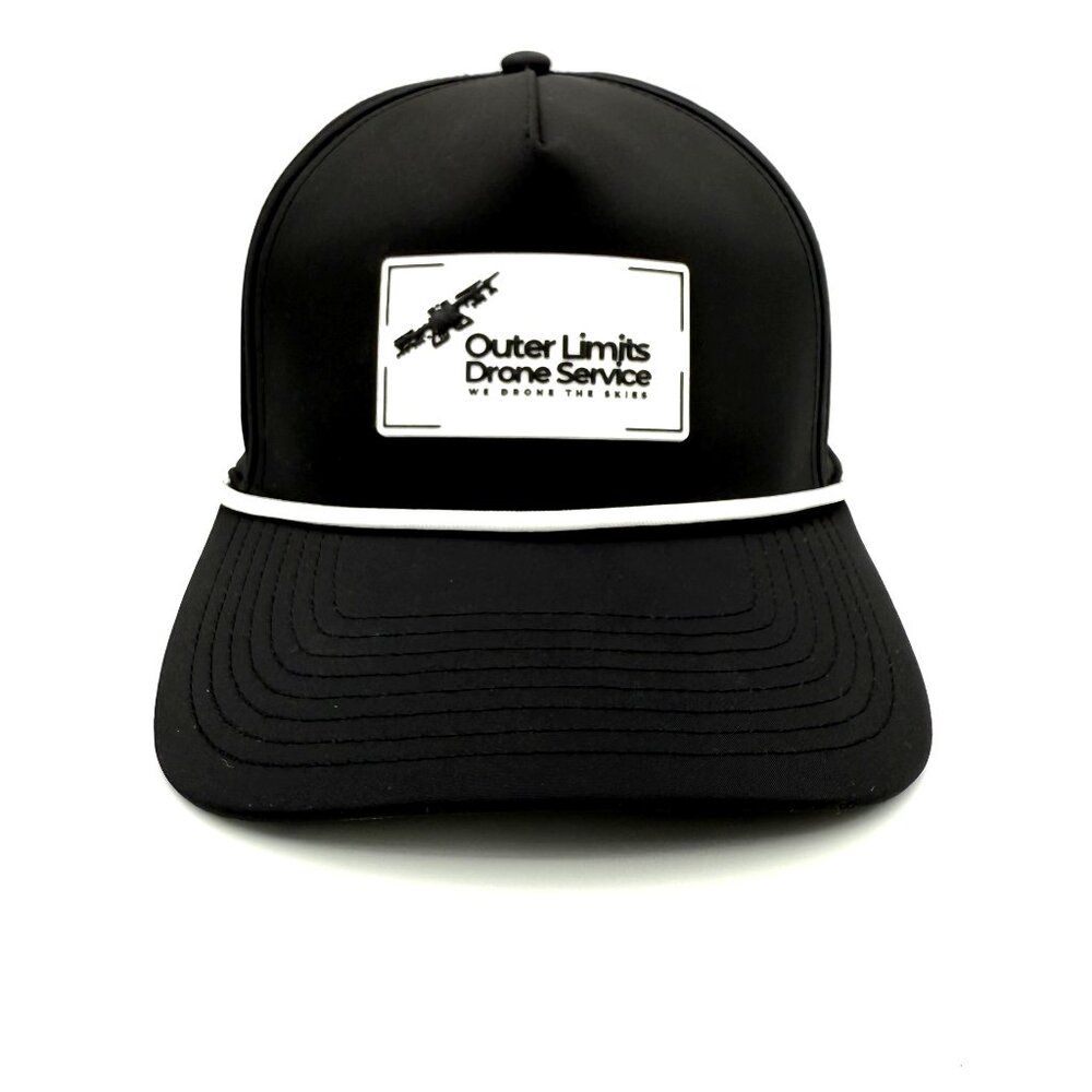 BRANDED BILLS  Outer Limits Drone Service Black Performance Snapback Trucker Hat
